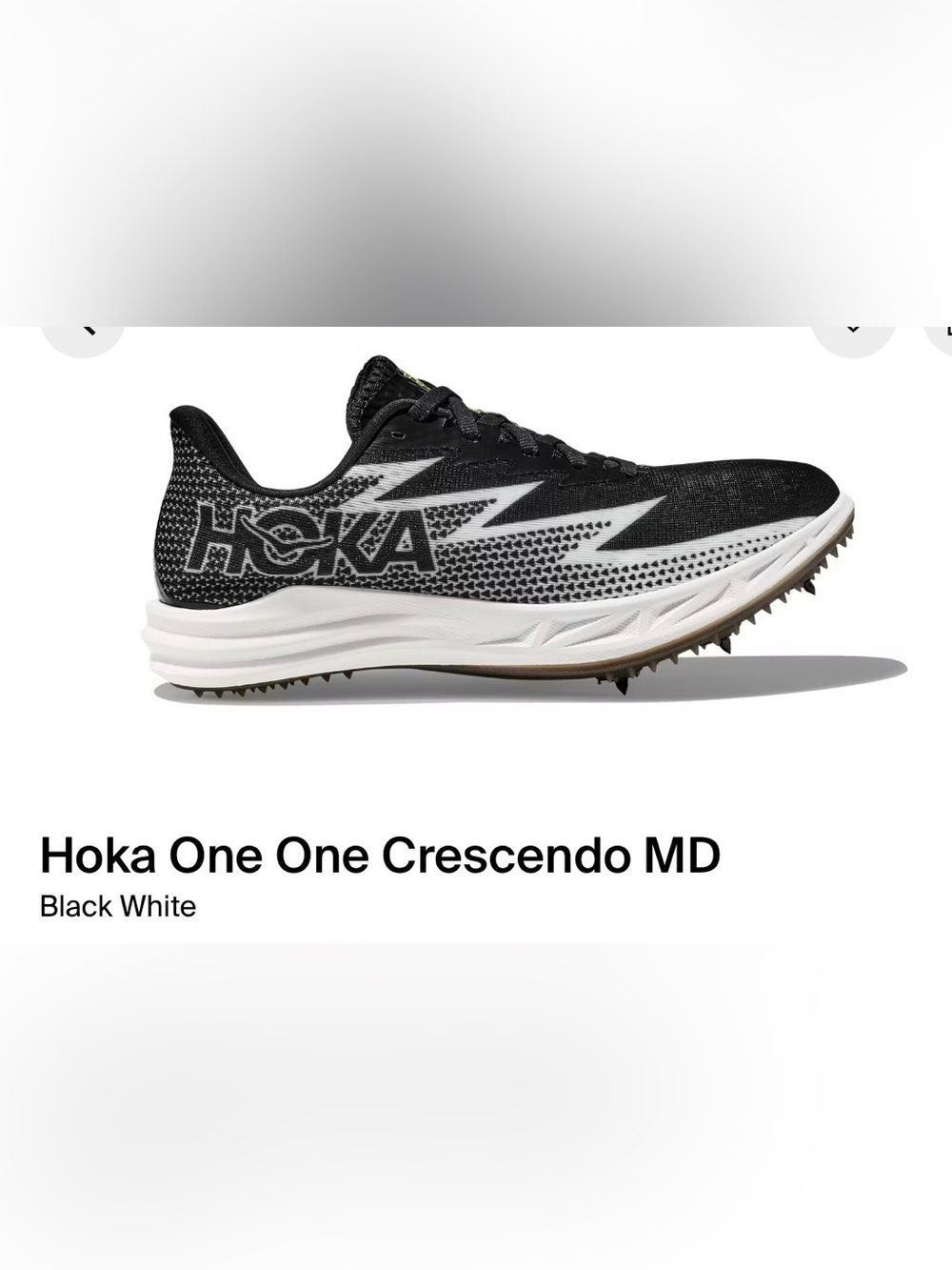 Hoka One One Crescendo MD Racing Spike - Black/White